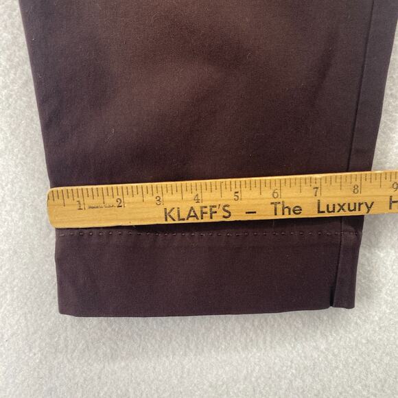 EILEEN FISHER Pants PL Organic Cotton Stretch Twill Tapered Cropped Chino Brown - Picture 12 of 16